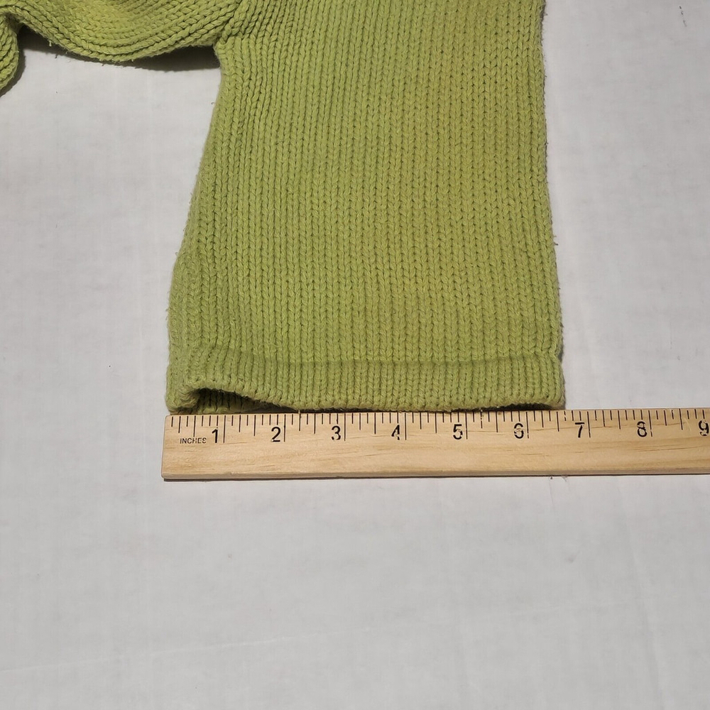 Women's Green Cardigan Cable Knit Buttons Pockets Casual Cottagecore Boho Large - Picture 10 of 14